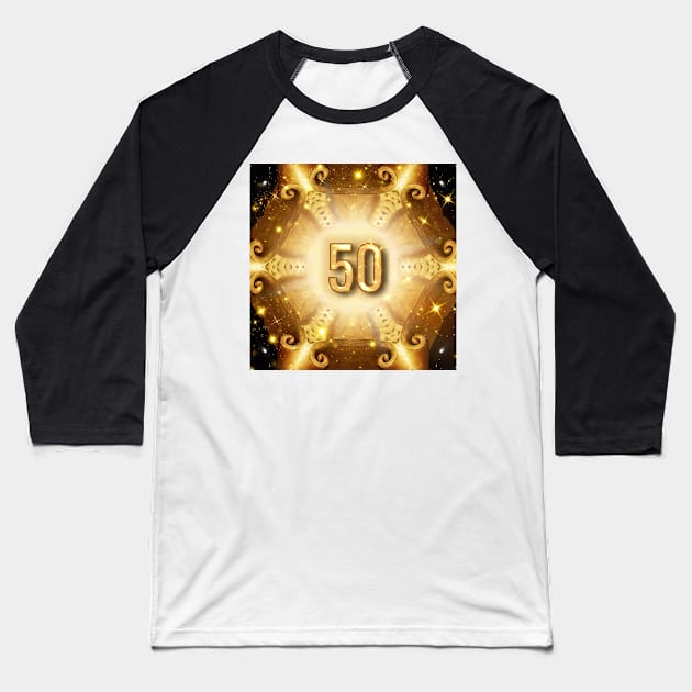 fifty Baseball T-Shirt by Begoll Art